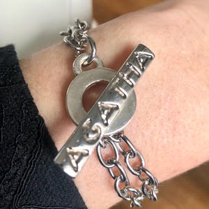 Agatha Paris vintage silver double bracelet, Agatha Paris trendy bracelet, pretty trendy bracelet, women&#39;s gift, gift for her
