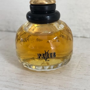 Vintage miniature perfume Paris by Yves Saint Laurent, eau de parfum Paris by Yves Saint Laurent, miniature perfume bottle, collection