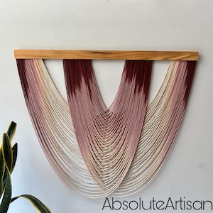 Große Makramee-Wandbehang | Dip Dye Wandbehang | Textilkunst| Textilkunst| Schlafzimmer Dekor | Boho Wanddekor | Weihnachtsdeko