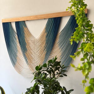 Große Makramee-Wandbehang | Dip Dye Wandbehang | Textilkunst| Textilkunst| Schlafzimmer Dekor | Boho Wanddekor | Weihnachtsdeko