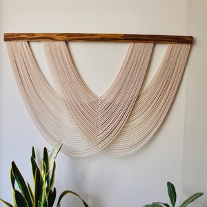 Großer Makramee-Wandbehang| Dip Dye Wandteppich Wandbehang| Faserkunst| Textilkunst| Schlafzimmer-Dekor| Boho Wanddekoration| Weihnachtsdekoration