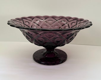 Vintage Viking Glass Amethyst Purple Bowl 1972 Limited Edition Collectible MCM