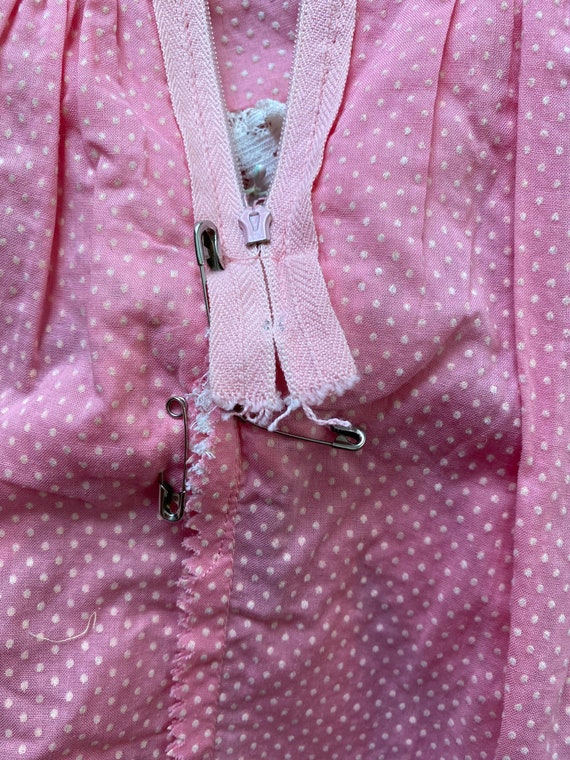 Vintage SEARS Little Girls Pink Dress With White … - image 7