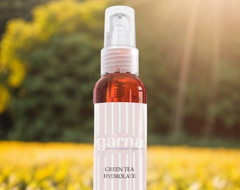 Garna Grünes Teeblattwasser 3,4 fl oz, Pore- Control Gesichts- und Haartonerspray, feuchtigkeitsspendend, 100% reines Hydrosol, für Hautpflege, Gesicht, Kopfhaut