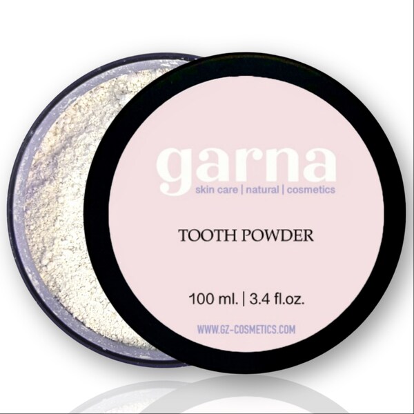 Garna Tooth Powder with Kaolin 3.4 fl oz, Dental Care, Natural Formula, Plant-Based Oral Care