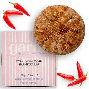 Sweet Chili festes Shampoo Bar: Natürliche Haarpflege für normales / fettiges Haar (100g/3.5 oz)