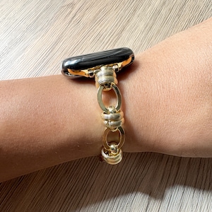 Gold Chain Link Apple Watch Band: Stainless Steel iWatch Strap