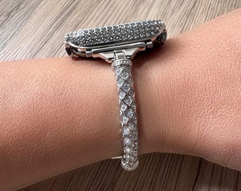 Diamond Braided Apple Watch Band: Luxe Rhinestone Chain