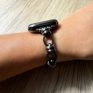 Black Chain Link Apple Watch Band: Stainless Steel iWatch Strap