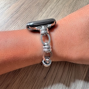 Silver Chain Link Apple Watch Band: Stainless Steel iWatch Strap