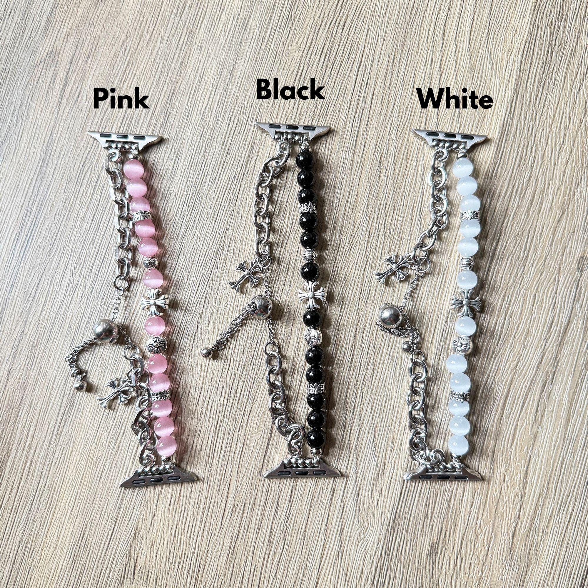 Black Beaded Apple Watch Band: Elegant Stainless Steel  display picture 2