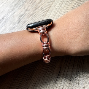 Rose Gold Chain Link Apple Watch Band: Stainless Steel iWatch Strap