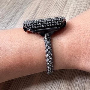 Bracelet Apple Watch tressé Black Diamond série Bling 10/9/8/7/6/5/4/3/2/1 SE 38 40 41 42 44 45 46 49 mm Cadeaux pour les fêtes de fin d'année