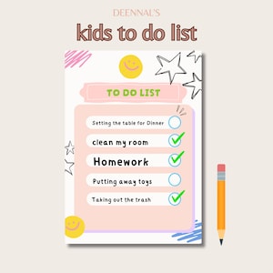 kids to do list, Checklist for kids, to do list for kids, Chore Chart For Kids, Kids Daily Checklist,  Responsibility Chart,