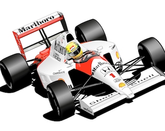 アイルトン・セナ F1マシン ベクターアート – マクラーレン MP4/4