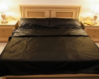 Juego de cama de piel de oveja: funda nórdica y sábanas de lujo, seguras para la piel.