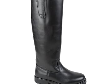 Botas largas de cuero para patrulla militar, estilo Dehner, suela gruesa, hechas a mano – BLUF Uniform & Leather Fanclub, botas de trabajo y de montar para hombre