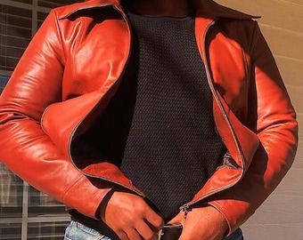 Chaqueta de piel de cordero – Chaqueta de Lobezno Logan para cosplay de X-Men - Chaquetas de motociclista para hombre - Chaqueta de piel de oveja auténtica a la moda