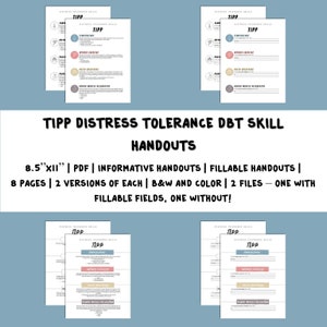 TIPP DBT Distress Tolerance Skill Handouts