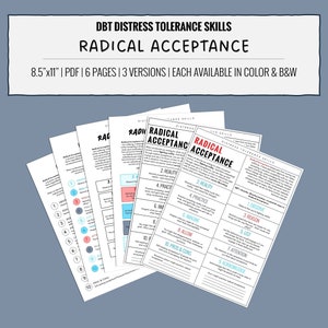 Radical Acceptance DBT Distress Tolerance Handouts