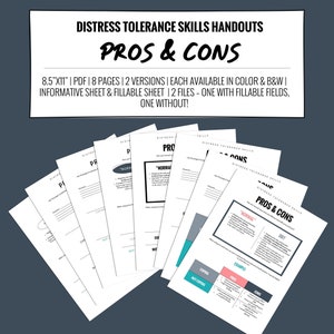 Pros & Cons Distress Tolerance Handouts