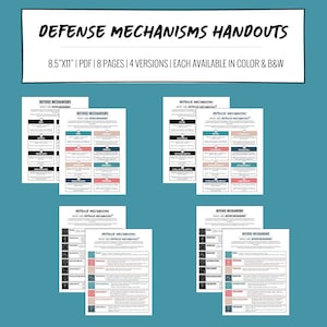 Defense Mechanisms Handouts