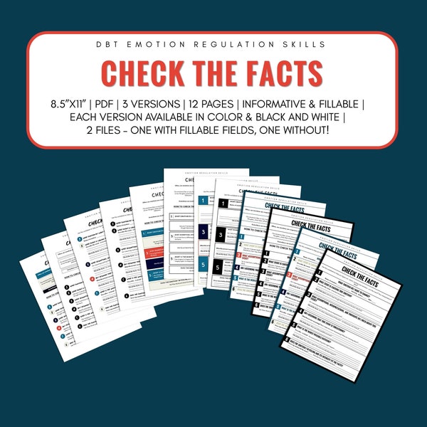 Check the Facts DBT Emotion Regulation Handouts