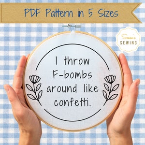 Get Your Giggle On with this Hand Embroidery PDF Pattern in 5 Different Sizes