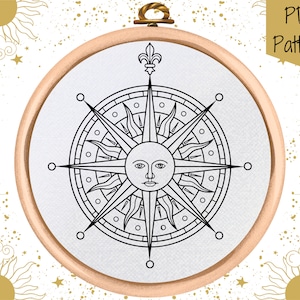 Sun Hand Embroidery Pattern - PDF Pattern Download - Celestial Design