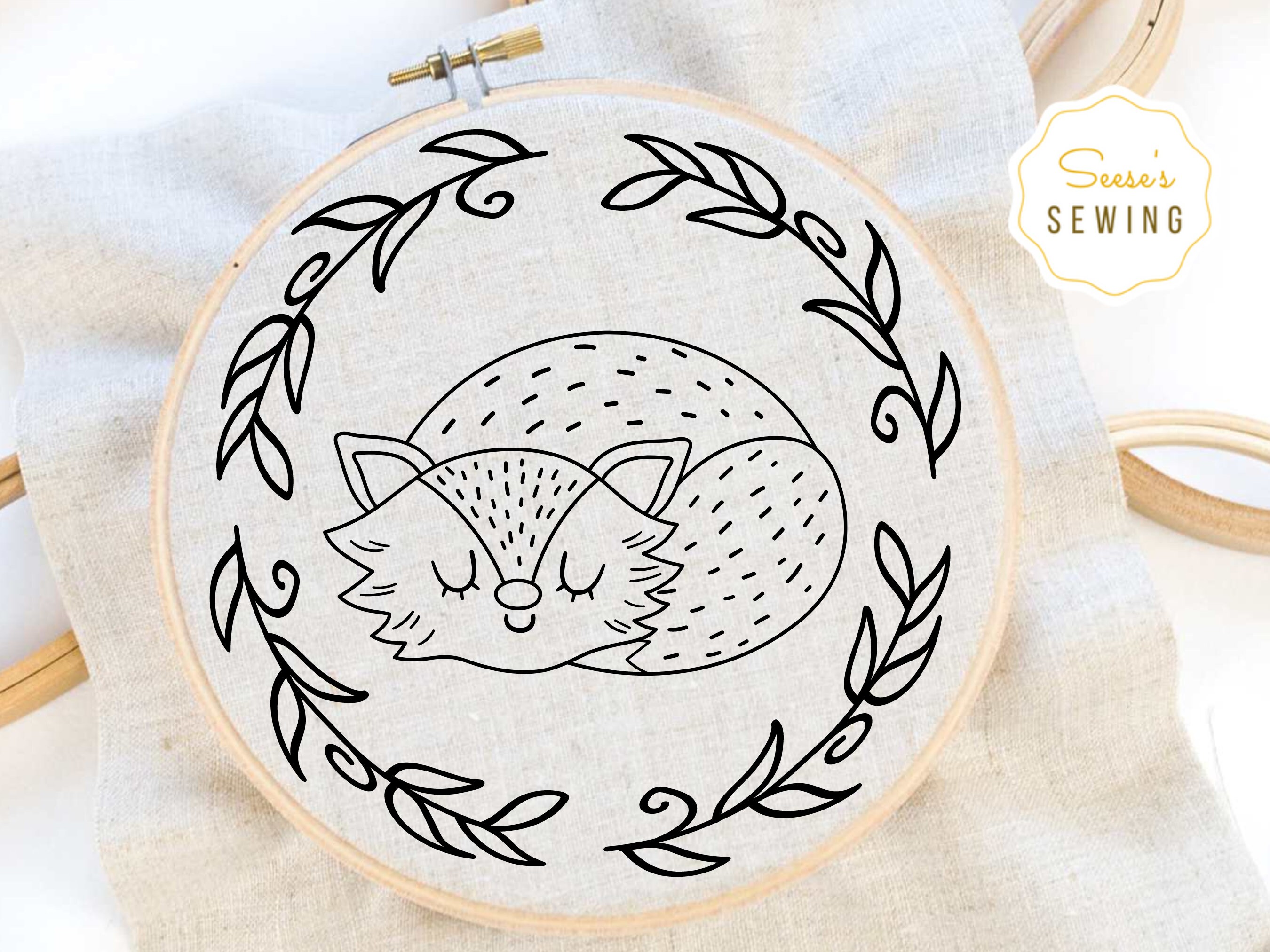 Fox Hand Embroidery Template, PDF Pattern, Digital Download, Fox With ...
