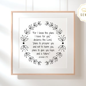PDF Pattern - Bible Verse Hand Embroidery Pattern - Christian Floral ...