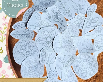 Floral Stick and Stitch Kit: 28 Hand Embroidery Patterns