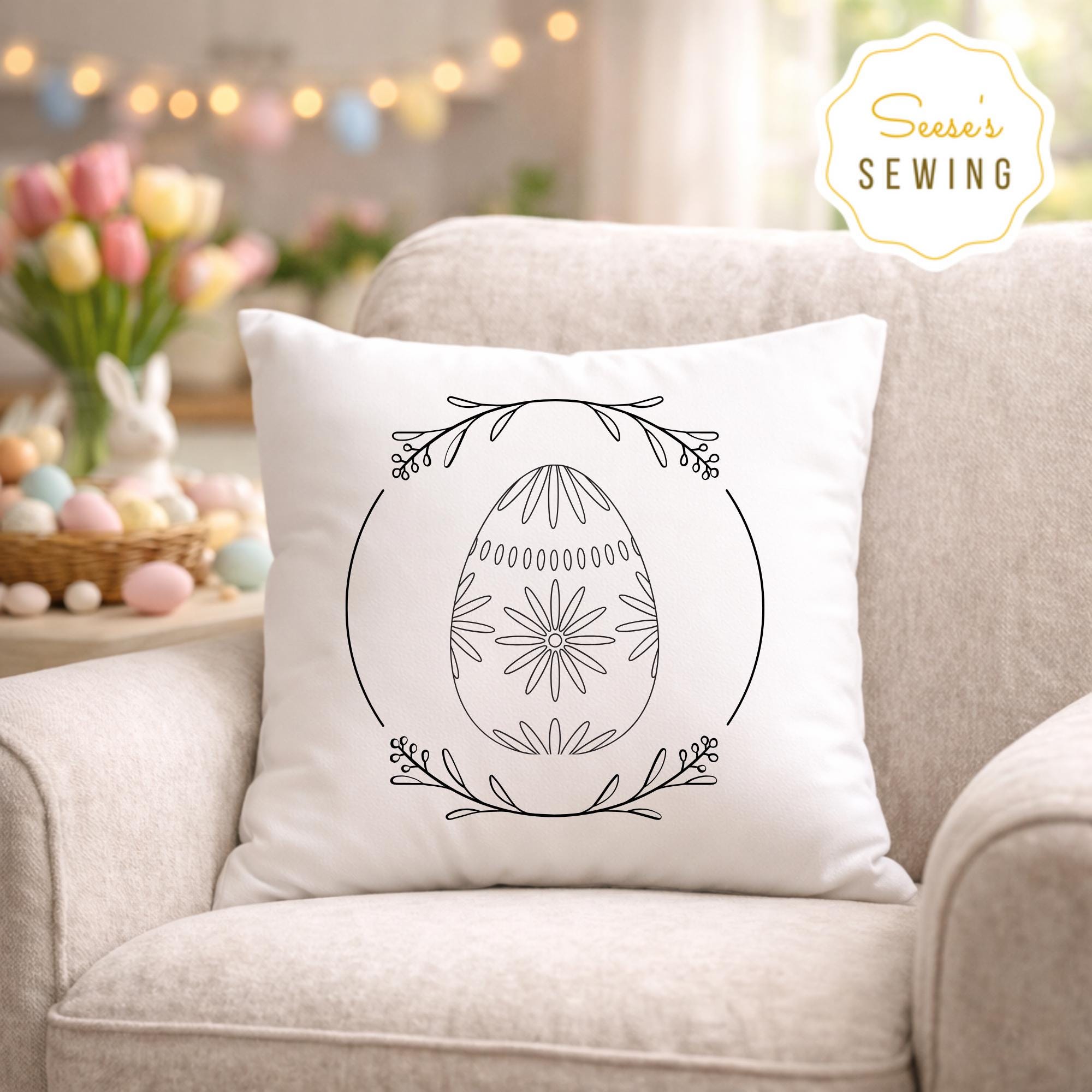 Easter Egg Hand Embroidery Pattern PDF, Beginner Spring Design - Etsy