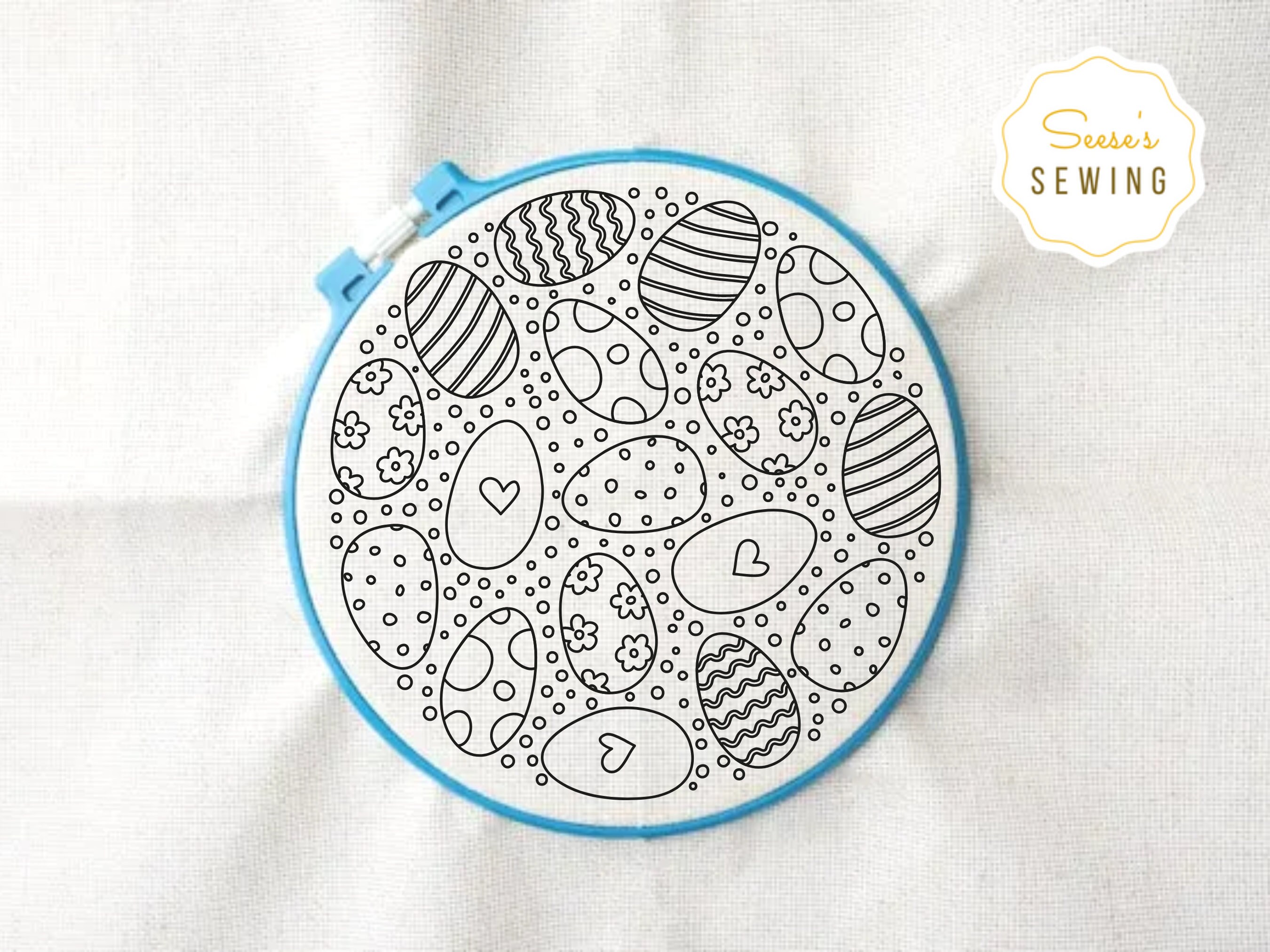 Easter Egg Hand Embroidery Pattern: Beginner DIY (PDF Pattern) - Etsy