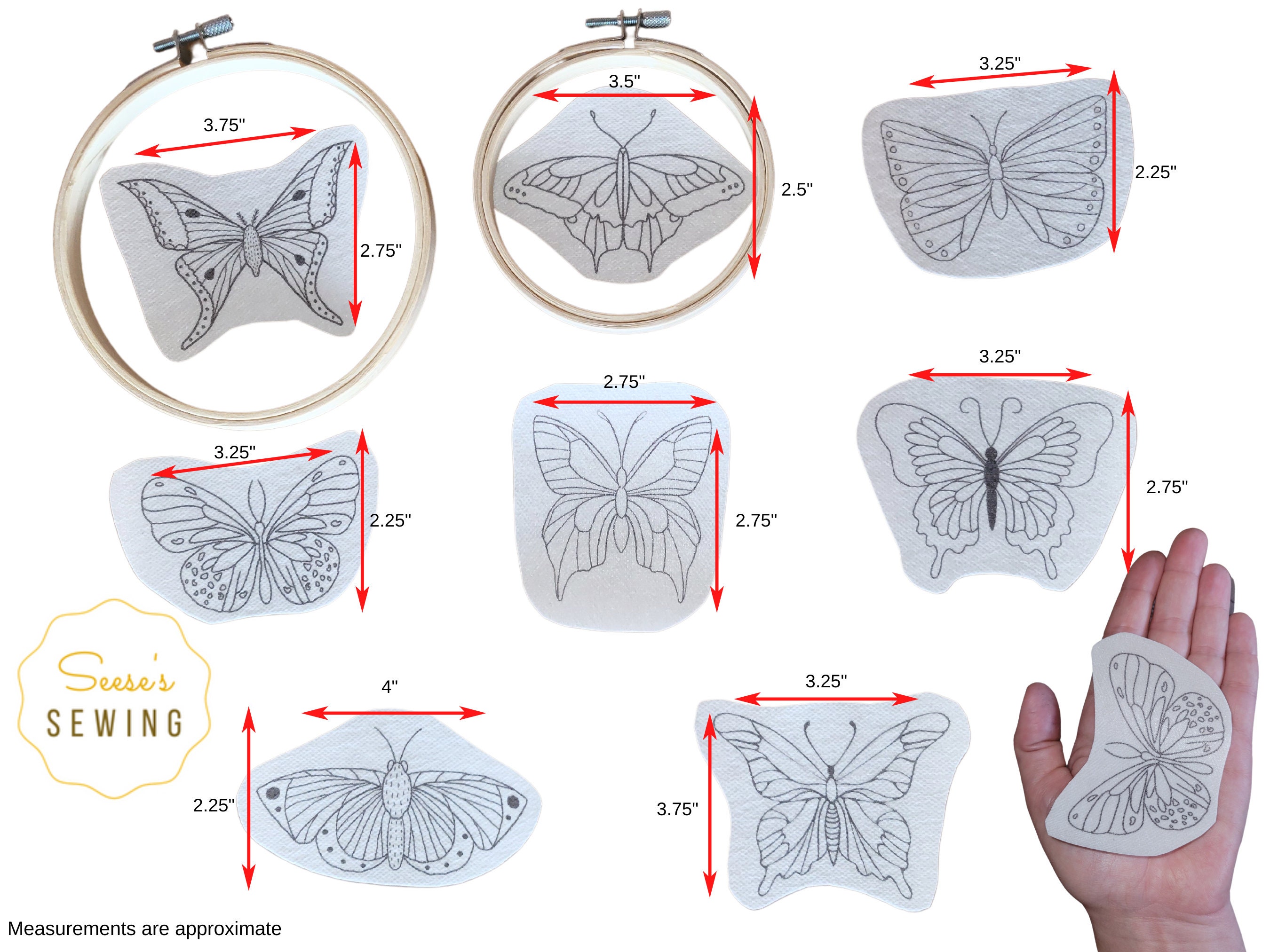 NEW* Stick and Stitch Embroidery Templates : The Butterfly Set only £12.50