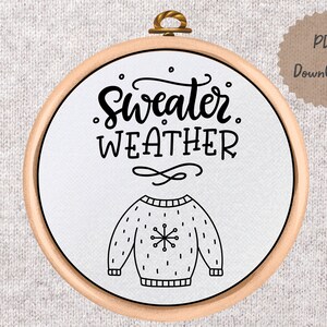 Modello PDF - Maglione Meteo - Modello Ricamo a Mano - Download Digitale - Decorazioni Invernali