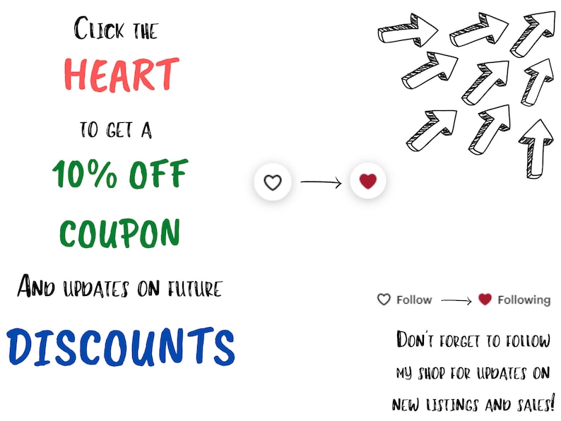 May include: Click the heart to get a 10% off coupon and updates on future discounts. Follow the shop for updates on new listings and sales!