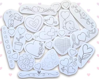 Stick and Stitch - Heart Hand Embroidery Designs - Set of 26