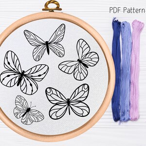 Butterfly Hand Embroidery Pattern - PDF Pattern Download - Butterfly ...