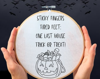 Halloween Hand Embroidery PDF Pattern - 5 Sizes, Ideal DIY Project or Gift for Embroidery Enthusiasts