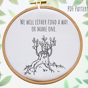 Hand Embroidery PDF Pattern, Inspirational Quote, Digital Download