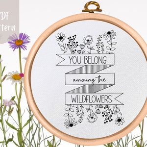 PDF Pattern - Floral Hand Embroidery Pattern - Flowers Embroidery Design - Instant Download