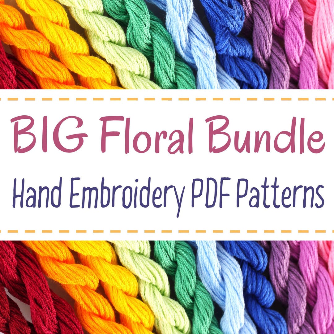 Floral Hand Embroidery PDF Pattern Bundle - Etsy
