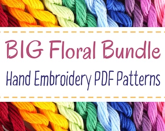 Floral Hand Embroidery PDF Pattern Bundle