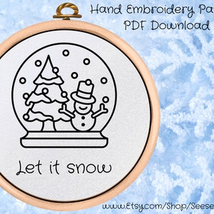 Snowman PDF Pattern - Hand Embroidery Pattern - Printable PDF Instant ...