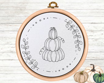 Pumpkin Embroidery Pattern: Easy Fall Design (PDF Pattern)