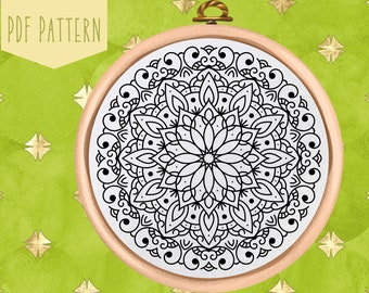 Mandala Hand Embroidery Pattern: Modern DIY Design (PDF Pattern)