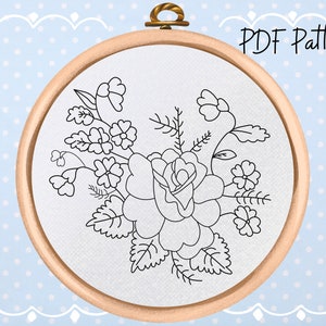 花の手刺繍パターン - PDF パターンのダウンロード - 花の刺繍デザイン