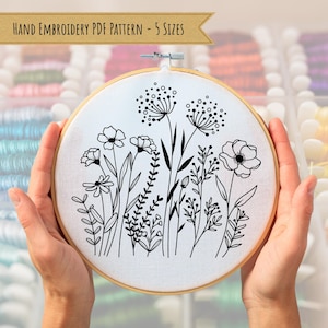 DIY Wildflowers Embroidery - Digital Download - 5 Sizes Available
