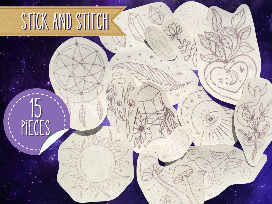 Mystical Stick and Stitch Hand Embroidery Pattern Pack (set of 15) - Etsy